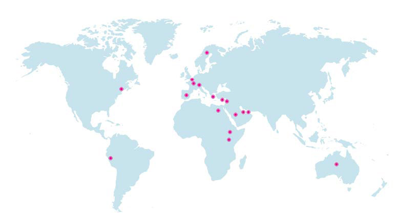 Vibrant lab reach map